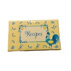 VTG Recipe Box Rooster Design 40 Cards NEW Yellow pears lemons blue grapes apple