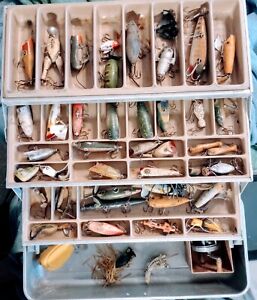 Antique Kennedy Fishing Tackle Box with Lures, Old Reel.