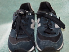 Womens size 7 New Balance 574 Black sude sneakers athletic shoes