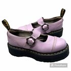 Dr Martens Womens 7 Addina Flower Mary Jane Shoes Lavender Platform Lug Sole