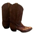 Justin Brown Leather Embroiderd Cowboy Boots Mens 10.5 B Style 1906
