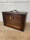 Vintage Wooden Engineers Tool Box Tool Chest With Front Flap And Key