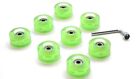 8Pack Roller Skate Light-Up Wheels 52mm 99A Green With Abec-9 Bearings