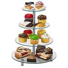4 Tier Round Tempered Glass Cupcake Stand | Modern Cake Stand Dessert Tower