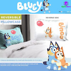 Bluey & Bingo Single Reversible Pillowcase, Double-Sided Kids Super Soft Bedding