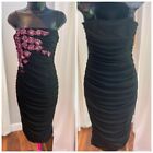 vintage betsey johnson new york Dress black mesh purple floral womens medium