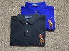 Polo Ralph Lauren Shirt Mens XL Big Pony Blue & Black Rugby Casual LOT OF 2