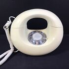 Vintage Western Electric Ivory Cream Sculptura Rotary Dial Donut Telephone Works