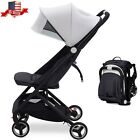 Lightweight Stroller Black Compact One-Hand Fold Stroller For 6-36Months Baby