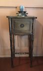 Antique Smoking Stand With Humidor Cabinet And ashtray￼ 25x12x9”