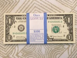 Pack Of 100 Notes Consecutive Numbers $1 Bills Repeater Cool Numbers
