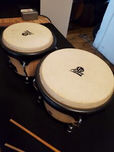 LP Aspire Bongos Pair With Chrome And Black Hardware, Accessories, Natural