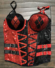Harley Quinn sequin deluxe corset top bustier DC Comics adult lingerie