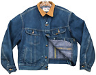 Vintage Lee Jacket Mens 46R Storm Rider Blue Blanket Lined Western Trucker USA