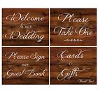 Wedding Signs | Rustic Wood Look Wedding Sign Set With Welcome To Our Wedding Pl