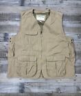 Orvis Vest Mens Extra Large Brown Fly Fishing Outdoor Full Zip Utility Pockets