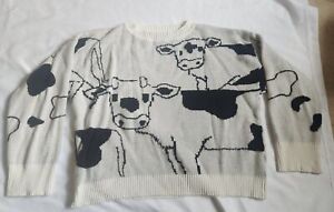 Shein Cow Sweater Size Small