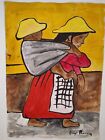 New ListingDiego Rivera Painting Drawing on Old Paper Signed Stamped