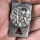 Vintage Signed Sterling Silver Abalone Matador Bull Money Clip Mexico