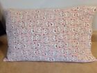 FLANNEL TRAVEL SIZE PILLOWCASE CAT FACES ON PINK/ CUFF MATCHES14X20 #4981