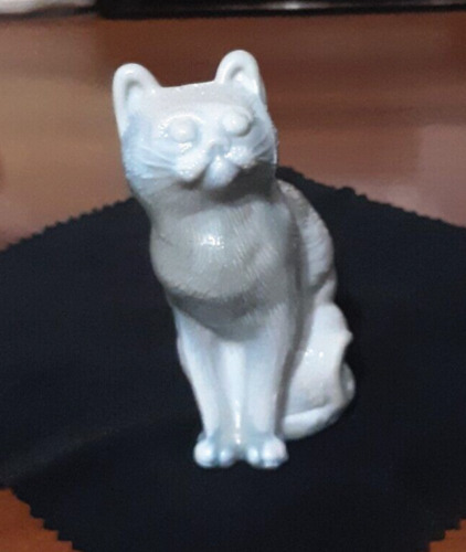 MOSSER GLASS  - COLLECTIBLE CAT - GRAY - VINTAGE & RARE
