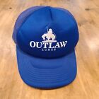 Vintage Outlaw Lures Hat Cap Snap Back Adjustable Foam Mesh Trucker Blue White