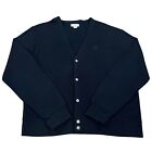 Vintage 90s IZOD Cardigan Sweater Mens XL Blue Acrylic Embroidered Made USA