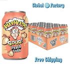 Warheads Sour Soda Peach 12oz Cans, (Pack of 12)