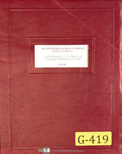 Gorton 2-28 No. 2322-B, 3-34, Milling Machine, Maintenance and Parts Manual 1953