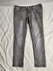 Rock Revival Alba Easy Skinny Womens Jeans Size 34x28 Low Rise Charcoal Gray