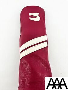 Sunfish Golf Fairway 3 Wood Headcover Cranberry Hot Pink Real Leather 072
