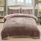 3 Ply Heavy Thick Warm Sherpa Blanket Comforter Set & 2 Pillow Shams 8Lbs Queen