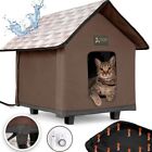 Outdoor Heated Cat House Elevated Waterproof Insulated Pet Kitty Shelter Safe US