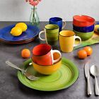 Gibson Home Color Vibes 12 Piece Handpainted Stoneware Dinnerware Set for 4