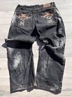 Vintage Soulland Jeans Tagged 40x32 Measure 38x30 Embroidered Y2K Pants Dragon