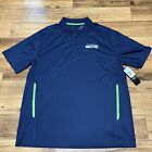 NWT Majestic Cool Base Seattle Seahawks Blue Green NFL Polo Golf Shirt Size XL