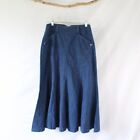 Long Modest Blue Jean Skirt Size M Medium Maxi Denim Skirt Full Western Skirt