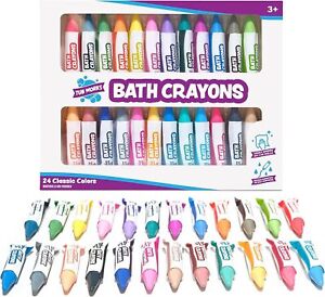 Tub Works® Smooth™ Bath Crayons Bath Toy 24 Pack | Nontoxic Washable Bath Cra...
