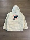 Vintage 1990s NFL Starter Jacket MIAMI DOLPHINS Large Hooded Puffer Coat White