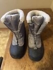 Columbia WOMENS Light & Dark Grey Zip Up Insulated Waterproof Snow Boots Sz 8