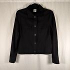 CAbi Jacket Women's Small Black Button Up Long Sleeve Snap Button Collared