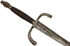 ANTIQUE MASSIVE GERMAN LANDSKNECHT TWOHANDED BATTLE BROAD SWORD, INSCRIBED BLADE