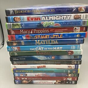 Lot of 15 Kids DVD's - Disney, Pixar, Illumination, Animated, Live Action