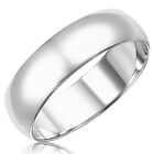 Sterling Silver 925 Classic Plain Wedding Band Promise Ring 6MM | FREE ENGRAVING