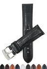 Bandini Leather Watch Band, Alligator Style Strap, 18mm - 30mm Extra Long Too
