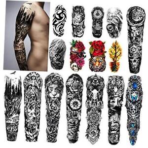 Extra Large waterproof Temporary Tattoos 8 Sheets Full Arm Fake Tattoos and 8
