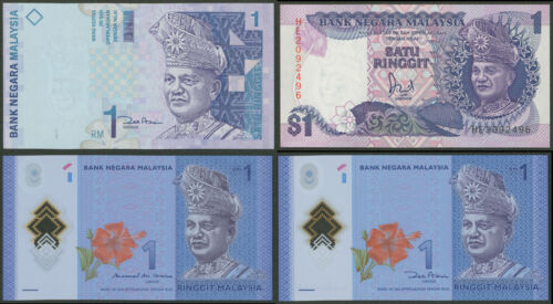 Malaysia: 4x different 1 Ringgit 1986-2012 - UNC