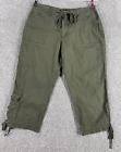 Duplex Cargo Pants Capri Womens Size 12 Green
