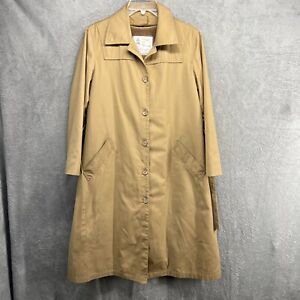Vintage London Fog Maincoats Trench Coat Womens 10 Petite Tan Zip Out Lining