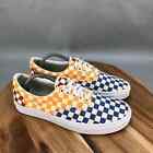 Vans Era Checkered Shoes Men 11.5 Blue Orange Red Skate Sneakers Lace Up Low Top